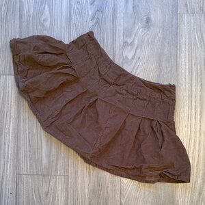 Pleated Women's Skirt - Brown